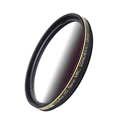 Abbildung von JONGSUN 58mm ND Filter, Grauer Verlaufsfilter Neutraldichtefilter, 18 Schichten Mehrfachbeschichtung, Optisches Glas Schott B270, CSGND8 (0,9) 3 Stop