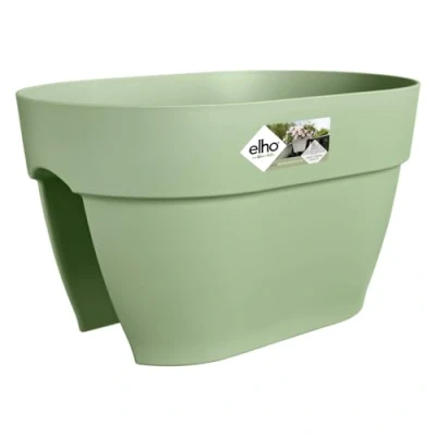 Abbildung von elho Vibia Campana Flower Bridge 40 Übertopf für Balkon &amp; Außen Ø 39.0 x H 22.0 cm Grün/Pistazien Grün