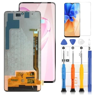 Abbildung von OLED für Samsung Galaxy Note 10 Lite LCD Bildschirm N770 N770F SM N770F/DS N770F/DSM Ersatz Display Touchscreen Digitizer Kit mit Werkzeug (schwarz)