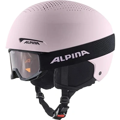 Abbildung von ALPINA ZUPO Set (+PINEY) Hochwertiges, Sicheres &amp; Robustes aus Skibrille Skihelm Für Erwachsene, light rose matt, 51 55 cm