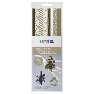Abbildung von HEYDA Papier Faltstreifen &quot;Christmas&quot;, gold/creme/braun