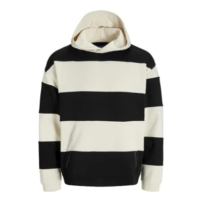 Abbildung von Jack &amp; Jones Gestreift Kapuzenpullover, Herren, Größe: Medium, Black
