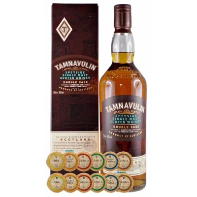 Abbildung von H BO Tamnavulin double cask Single Malt Whisky + 9 Edelschokoladen in Sorten