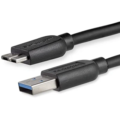 Abbildung von StarTech.com 2m schlankes SuperSpeed USB 3.0 A auf Micro B Kabel St/St Anschlusskabel Schwarz