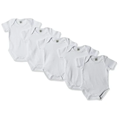 Abbildung von Care Baby Body Kurzarm aus gerippter Baumwolle, 5er Pack White (100), 62