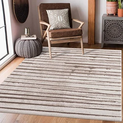 Abbildung von Carpet City Teppich &quot;Moda&quot;, rechteckig, Kurzflor, Streifen Muster, Weicher Flor