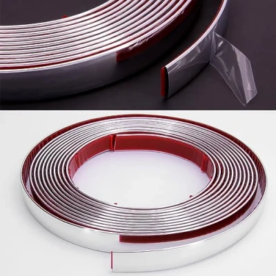 Abbildung von RECAMBO Zierleiste Chrom Vielseitig, Flexibel &amp; Selbstklebend 16mm x 5m