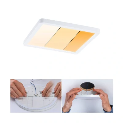 Abbildung von Paulmann 92993 LED Panel Einbauleuchte Areo VariFit IP44 3 Stufen dimmbar 175x175mm eckig incl. 1x13 Watt Weiß matt Kunststoff 2000 K