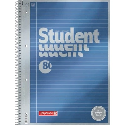 Abbildung von Brunnen Notizblock / Collegeblock Student Premium, 4 fach gelocht (Veredeltes DeckBlatt mit Metallic Effekt, A4, liniert, 90 g/m², 80 Blatt)