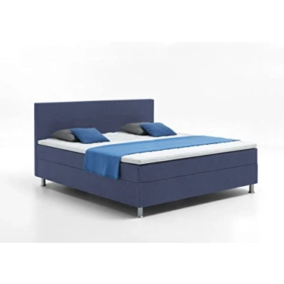 Abbildung von Atlantic Home Collection EDISON Boxbett, Liegefläche 180 x 200 cm, Härtegrad H2, inklusive Topper, blau