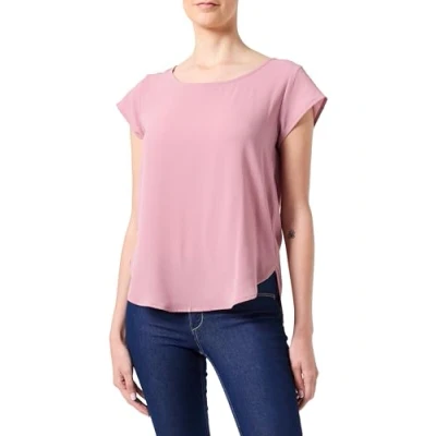 Abbildung von VERO MODA Damen VMSAKI SS Zip AOP WVN GA NOOS Top, Nostalgia Rose, L