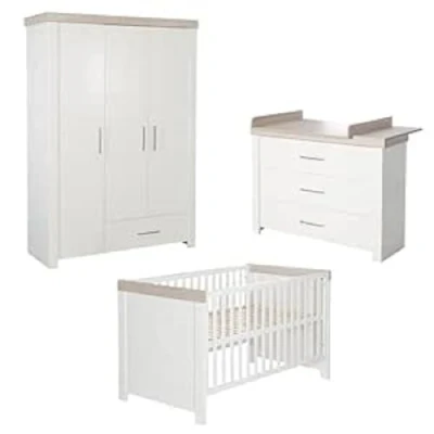 Abbildung von roba® Babyzimmer Komplettset Lucy, Gitterbett, Wickelkommode &amp; Schrank