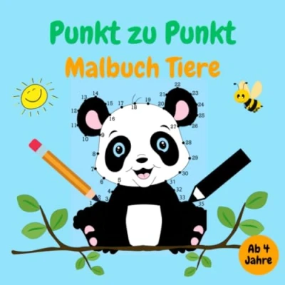 Abbildung von Punkt zu Malbuch Tiere: für Kinder ab 4 Jahren mit Tiermotiven Ausmalbuch Mädchen und Jungen Zahlen lernen von 1 bis 40
