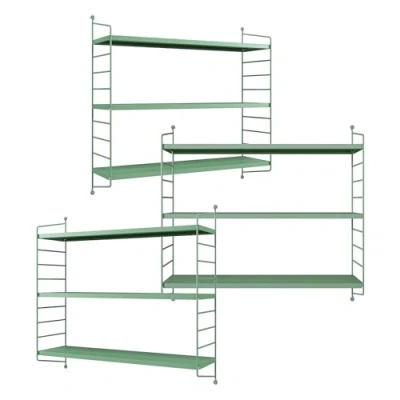 Abbildung von [en.casa] Modulares Wandregal Strängnäs 3er Set Metallregal Pastellgrün Hängeregal mit 3 Regalböden Badregal Küchenwandregal Wandablage Wohnzimmer