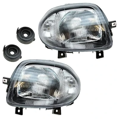 Abbildung von ATEC Germany BESTPRICE 2x Hauptscheinwerfer vorne links + rechts H4 Frontscheinwerfer ohne Stellmotor, Kompatibel mit RENAULT CLIO II (BB_, CB_)