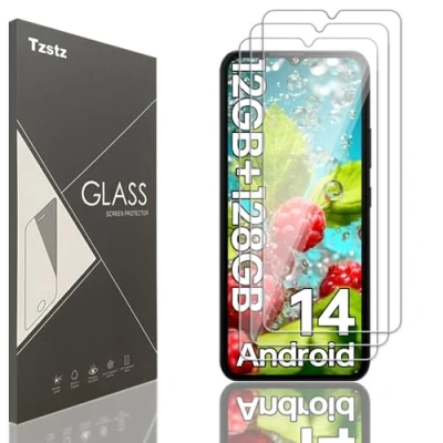 Abbildung von Tzstz Displayschutzfolie aus Hartglas für Cubot A1/Cubot A10, Härtegrad 9H, kratzfest, HD, 3 Stück