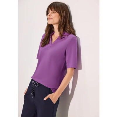 Abbildung von Cecil PIQUÉE Poloshirt Poloshirt, Damen, Größe: Small, Lila