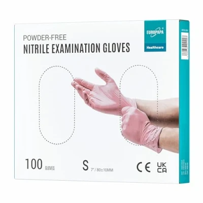 Abbildung von EUROPAPA Nitril Handschuhe Medical Einmalhandschuhe Untersuchungshandschuhe (100 Stück, puderfrei ohne Latex, Gummihandschuhe) unsteril latexfrei disposible gloves