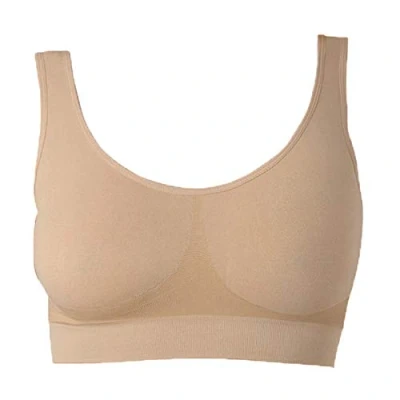 Abbildung von UnsichtBra Bustier Damen BH ohne Buegel Wohlfühl Bustiers Top Bügelloser Soft Bra Schlaf Still Sport Bralette in vielen Farben (wellbra_sngl)(3XL, Beige)