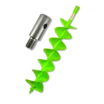 Abbildung von WERHE® Profi Bohrer, Erdbohrer für bohrmaschine 150 mm DoppelWelle robust mit m14 Adapter Pfahlbohrer Brunnenbohrer präzise Bohrspitze.