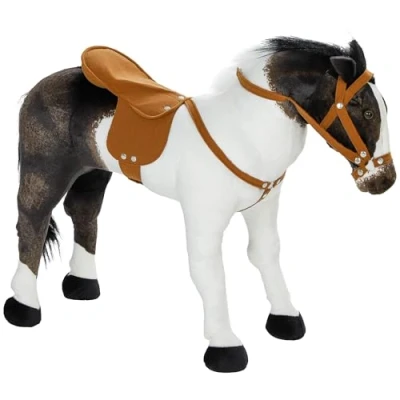 Abbildung von AIYAPLAY Reitpferd mit Soundfunktion, 48 cm Höhe Spielpferd zum Reiten Metall