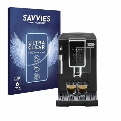 Abbildung von Savvies 6 Stück Schutzfolie für DeLonghi Dinamica ECAM350.15.B Displayschutz Folie Ultra Transparent