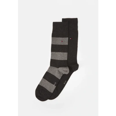 Abbildung von Tommy Hilfiger MEN Rugby SOCK 2 PACK Socken, Herren, Größe: 43 46, Anthracite/grey