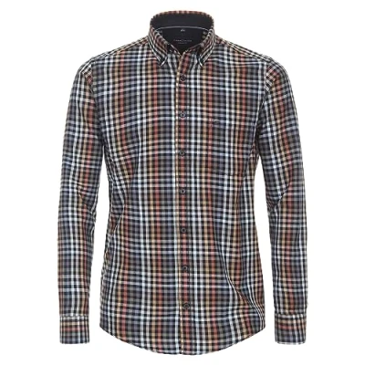 Abbildung von Casamoda Kariert Casual FIT Hemd, Herren, Größe: 3XL, Dunkelblau
