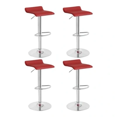 Abbildung von WOLTU 4er Set Barhocker Design Stuhl Drehstuhl Tresenstuhl，stufenlose Höhenverstellung, verchromter Stahl Kunstleder Bordeaux BH11bd 4