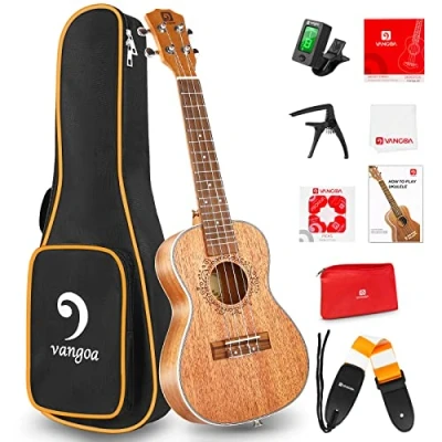 Abbildung von Vangoa Konzert Ukulele 23 Zoll Mahagoni Ukulelen Professional Hawaii Akustische mit Anfänger Kits