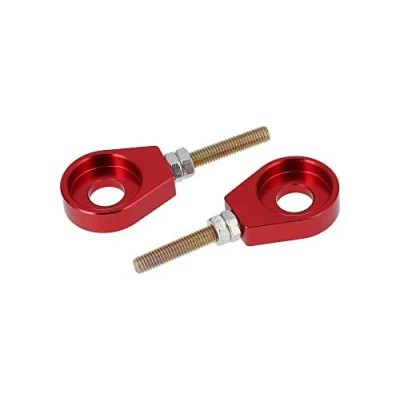 Abbildung von AKF Set: 2x Kettenspanner für Schwinge, Aluminium Rot eloxiert Simson S51, S50, SR50, Schwalbe KR51, SR4