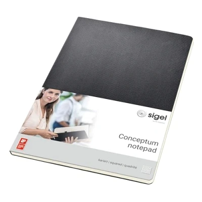 Abbildung von SIGEL CO800 Notizblock A4 kariert, 60 Blatt, aus nachhaltigem Papier, Conceptum