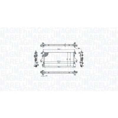 Abbildung von MAGNETI MARELLI 350213215400 Kühler, Motorkühlung 780 368 40 Kühlrippen gelötet FIAT: Ducato III Pritsche / Fahrgestell, Kastenwagen