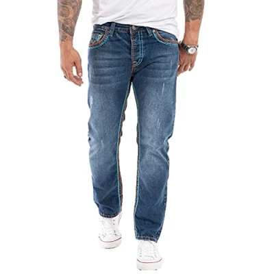 Abbildung von Rock Creek Straight Jeans Herren dicke Nähte RC 2270