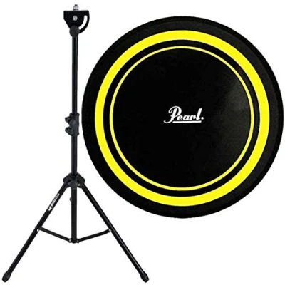 Abbildung von Pearl PDR 08P Practice Drum Pad Gelb/Schwarz Übungspad 8&quot; + keepdrum DPS Stativ Übungspadständer