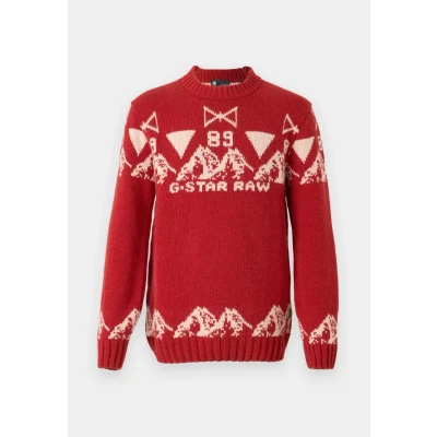 Abbildung von G STAR Holiday Strickpullover, Herren, Größe: Medium, Dry red/white bait