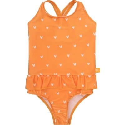 Abbildung von Swim Essentials UV Badeanzug. für Mädchen orange Herzen Muster 122/128