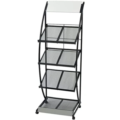 Abbildung von vidaXL Zeitungsständer Zeitschriftenständer 47 x 40 134 cm Schwarz und Weiß A4
