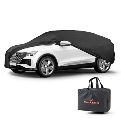 Abbildung von Walser Abdeckung Auto Indoor Stretch Basic, Autoabdeckung Winter, staubdichte Autogarage Abdeckung, Autoplane für Auto, Abdeckplane SUV L schwarz