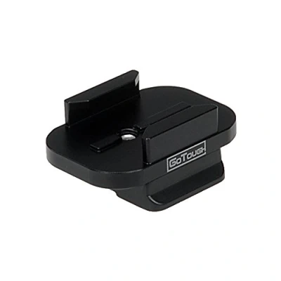 Abbildung von Fotodiox Pro GoTough QR Halterung mit Arca Swiss Basis All Metal Stativ Adapter kompatibel GoPro HERO3, HERO3+, HERO4, HERO5, HERO6, HERO7 Quick Release Montagesystem