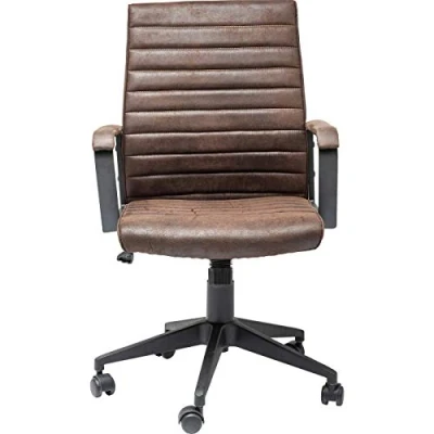 Abbildung von Kare Design Bürostuhl Labora, Braun, Bürostuhl, Vintageleder Look, höhenverstellbar, drehbar, rollbar, 109x59x62 cm (H/B/T)