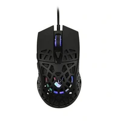 Abbildung von Konix Drakkar Kabelgebundene Gaming Maus Aegir Ultra Light 70 g für PC 7 Tasten DPI Stufen Rainbow LED Hintergrundbeleuchtung Schwarz.