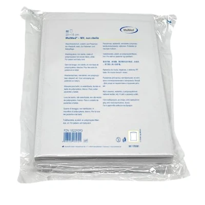 Abbildung von Maimed waschhandschuh Basic Weiß Unsteril Vlies 50 St