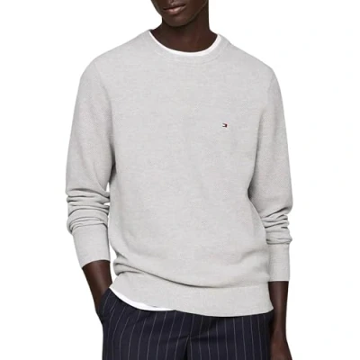 Abbildung von Tommy Hilfiger Essential Structure CREW NECK Strickpullover, Herren, Größe: Medium, Light grey heather