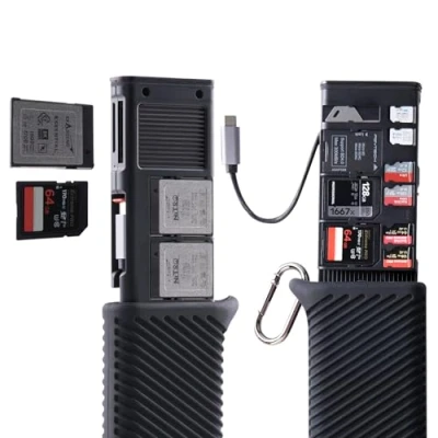 Abbildung von PGYTECH CFexpress Typ B/SD/Micro SD Kartenleser USB 3.2 Gen 2 10 Gbps Speicherkartenleser B/SD/TF/Nano Kartenhalter, Kompatibel mit Windows/Mac/Linux/Android/iPad OS (Schwarz)