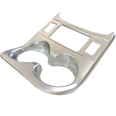 Abbildung von HIGH FLYING für Qashqai J11 2014 2020 Interieur Mittelkonsole Getränkehalter Dekor Silber Matt (für Sitzheizung)