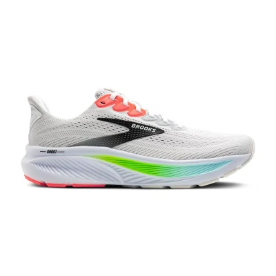 Abbildung von Brooks Herren Ghost 17 Neutral Running Shoe, Weiß/Pink Clay/Gecko, 40.5 EU