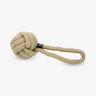 Abbildung von Vitomalia® 100% Naturhanf Zerrspielzeug Hund Ball Tau Hundespielzeug für Kleine &amp; Große Hunde Umweltfreundlich, Langlebig, Ideal als Ziehspielzeug (S = 2,5cm Ø)