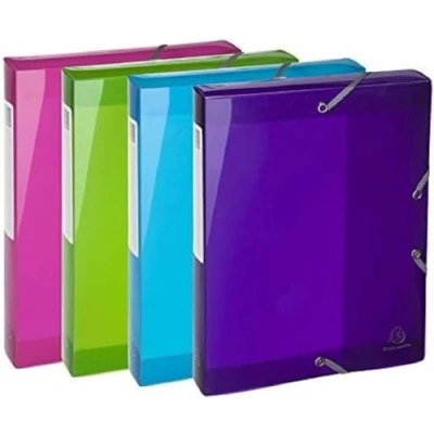 Abbildung von Exacompta 59780E Premium Sammelbox Iderama mit Gummizug 40 mm breit aus extra starkem Colorspan Karton Rückenschild für DIN A4 Archivbox Heftbox Dokumentenbox Zeichenbox 1 Stück Zufallsfarbe