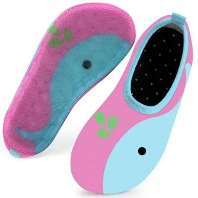 Abbildung von Badeschuhe Kinder Schwimmschuhe Wasserschuhe Schnell Trocknend Strandschuhe Aquaschuhe für Mädchen Baby Beach Pool(Wale Rosa,28/29 EU)
